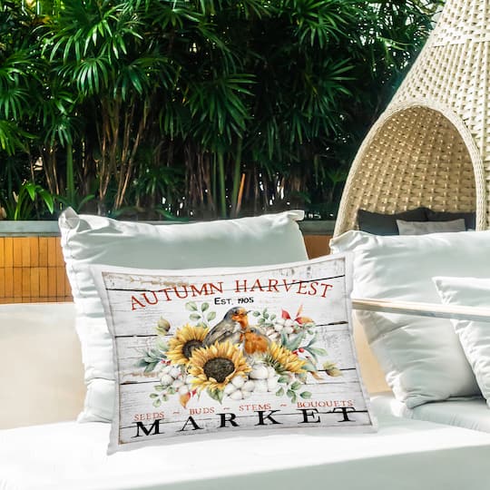 Stupell Industries Autumn Harvest Market Outdoor Printed Pillow